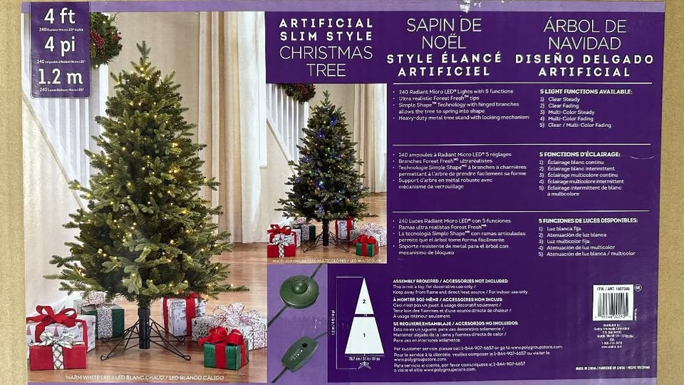 4' Pre Lit Aspen Micro LED Tree