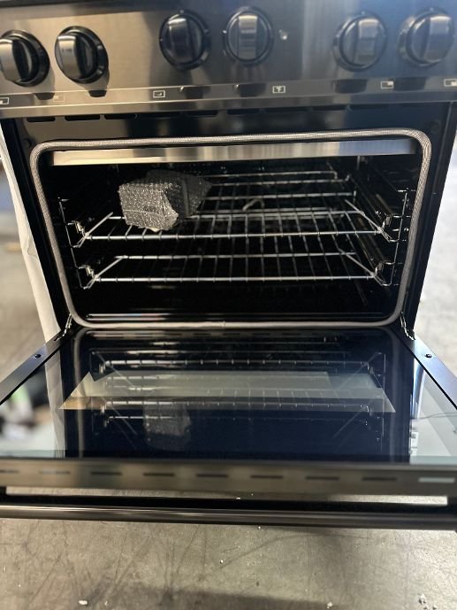 Zline 30 in. 4 Burner Freestanding Gas Range & Convection Gas Oven in Black Stainless Steel