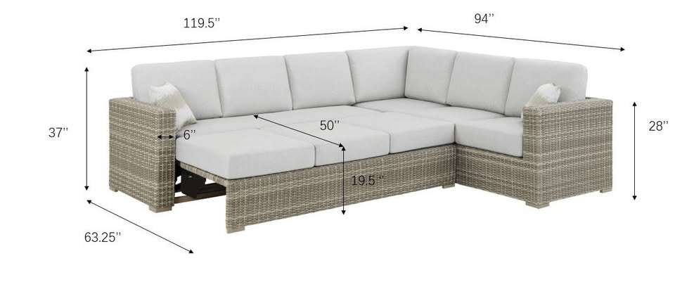 Thomasville Dillard 3-piece Convertible Outdoor Patio Sectional