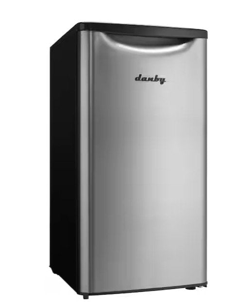 3.3 cu. ft. Retro Mini Fridge in Stainless Steel without Freezer