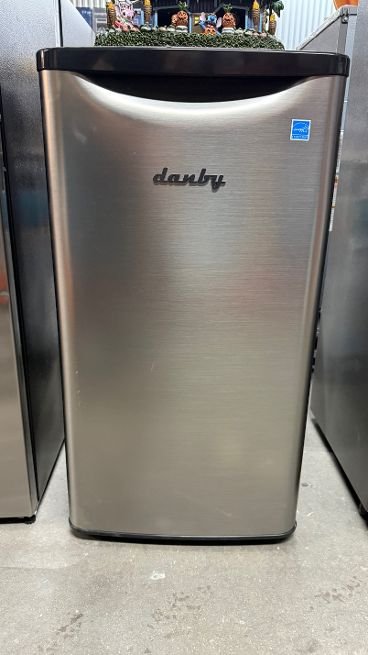 3.3 cu. ft. Retro Mini Fridge in Stainless Steel without Freezer