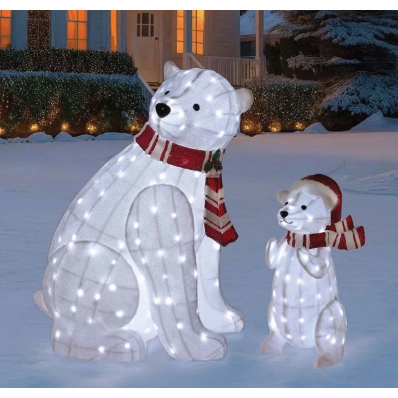 Polar Bears with LED Lights