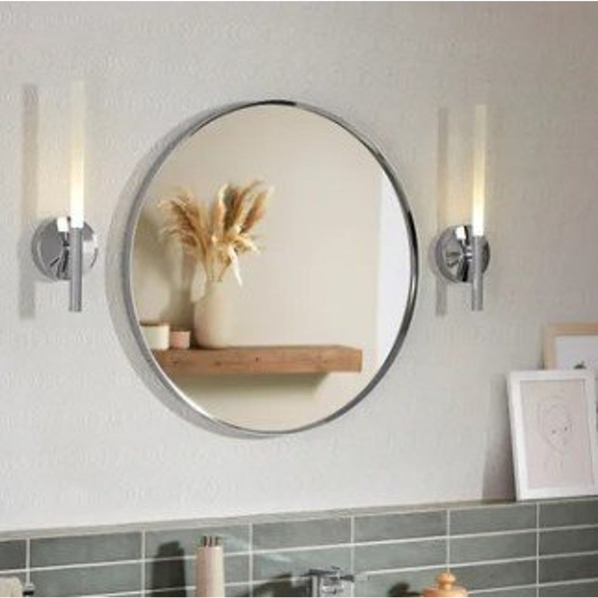 Kohler Orime 28" Round Framed Mirror Chrome