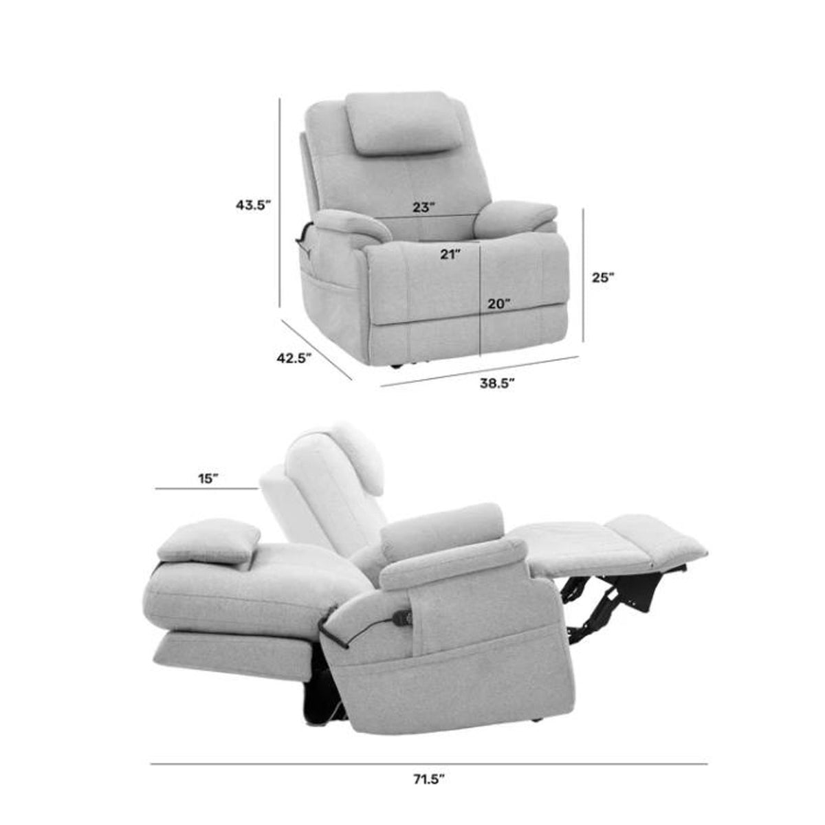 Flexsteel Zecliner Power Lift Sleep Recliner with Power Headrest and Lumbar