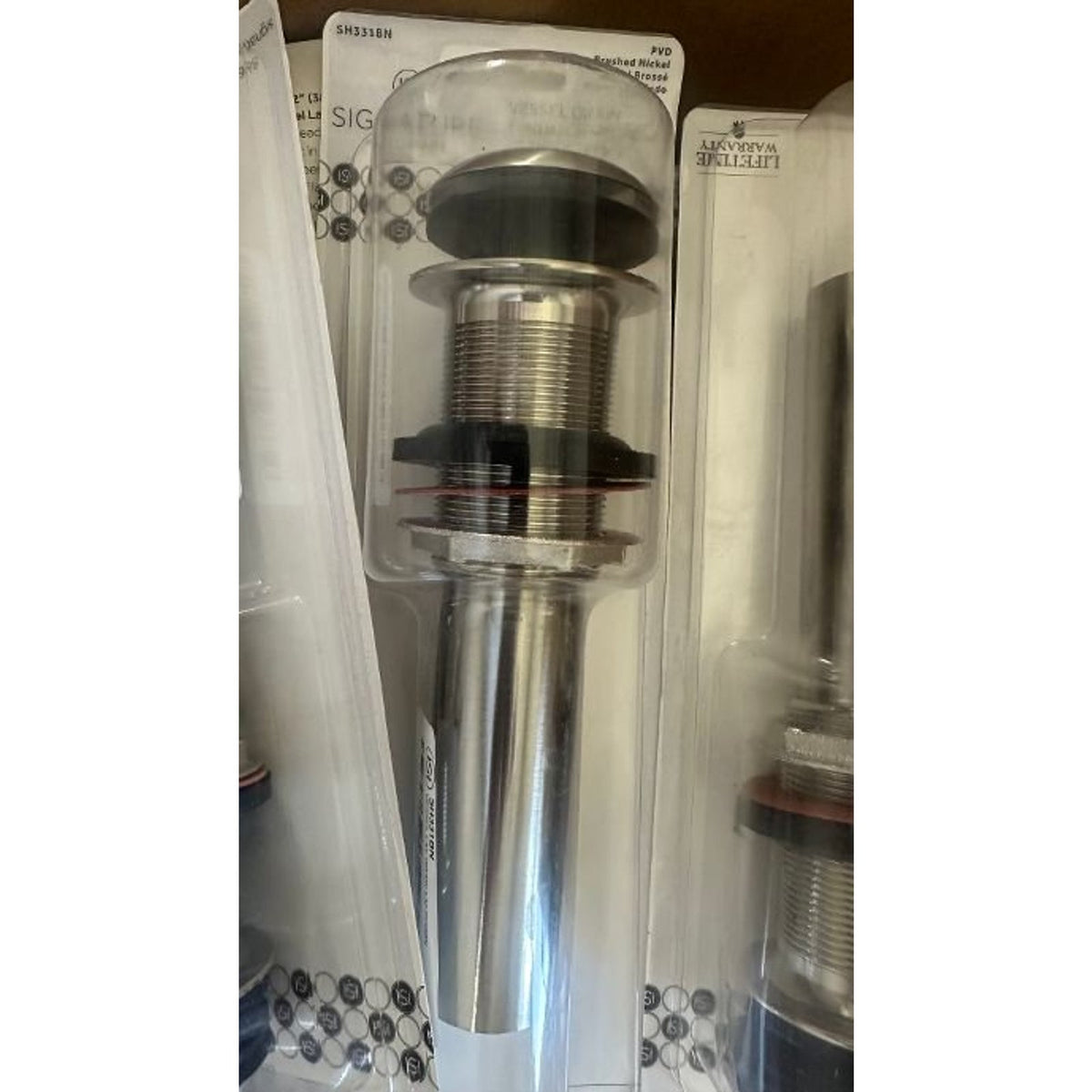 Mushroom Pop-Up Straight Tub Drain with 1-1/2" x 6" Tailpiece - Brushed Nickel