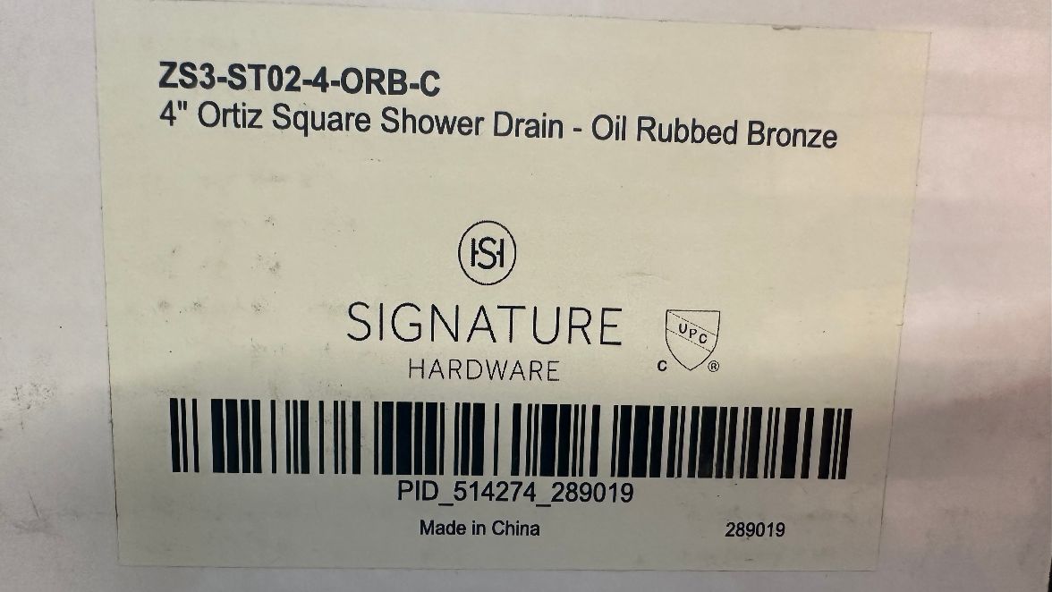 Brushed SS Square Shower drain-4"*4"**2.95"*2"d-ST02 pattern-ORB finish