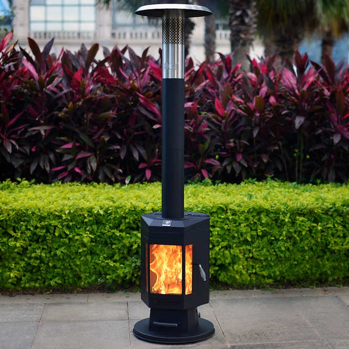 FlamePro 81”H Steel Patio Pellet Heater