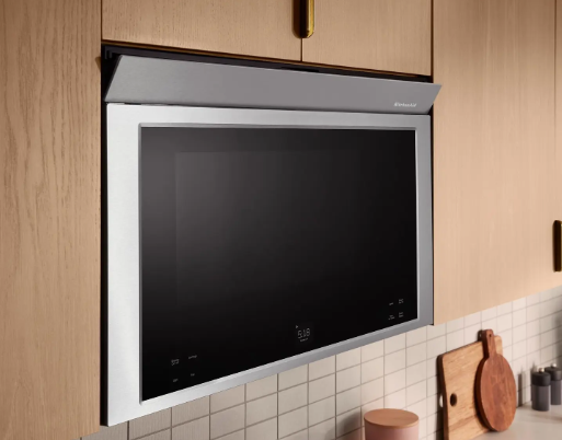 KitchenAid - 1.1 Cu. Ft. Convection Flush Built-In Over-the-Range Microwave with Air Fry Mode - Stainless Stee