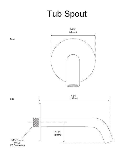 Wingfield Tub and Shower Set with Rainfall Shower Head - Chrome