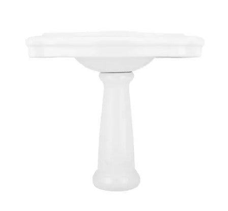 Carden 34" Porcelain Bathroom Sink with Overflow and 3 Faucet Holes at 4" Centers