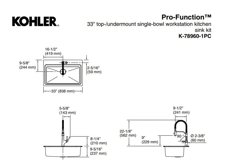 Kohler Pro-Function Kitchen Sink Kit