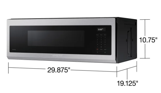 Samsung 1.1 cu. ft. Smart SLIM Over-the-Range Microwave with Wi-Fi and Voice Control Feature