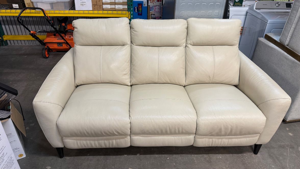 Crosslin Leather Power Reclining Sofa with Power Headrests