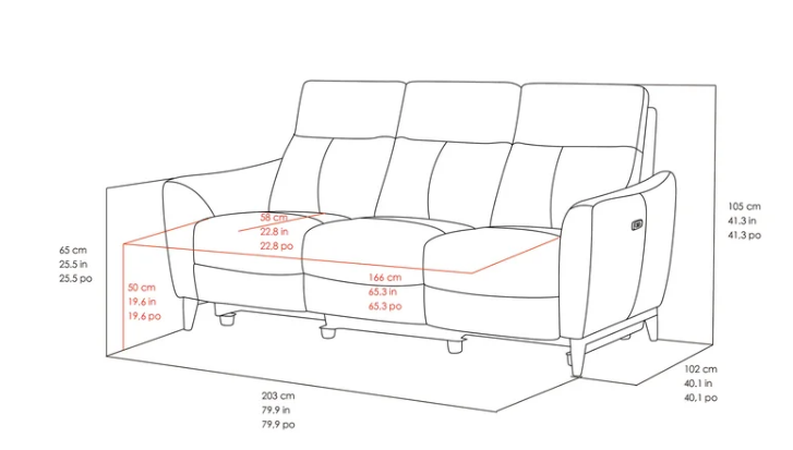 Crosslin Leather Power Reclining Sofa with Power Headrests