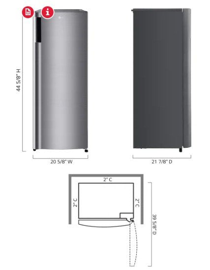 LG 6.0 cu. ft. Single Door Refrigerator with Inverter Compressor and Pocket Handle in Platinum