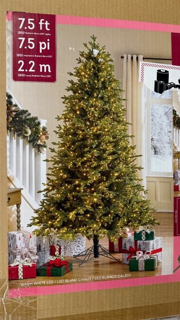 7.5 ft Pre-Lit Aspen EZ Connect Artificial Christmas Tree, 1,850 Color-Changing Radiant Micro LED