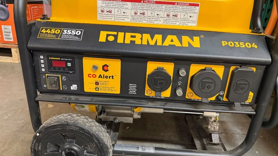 Firman Gas Portable Generator 4450W Recoil Start 120V with CO alert