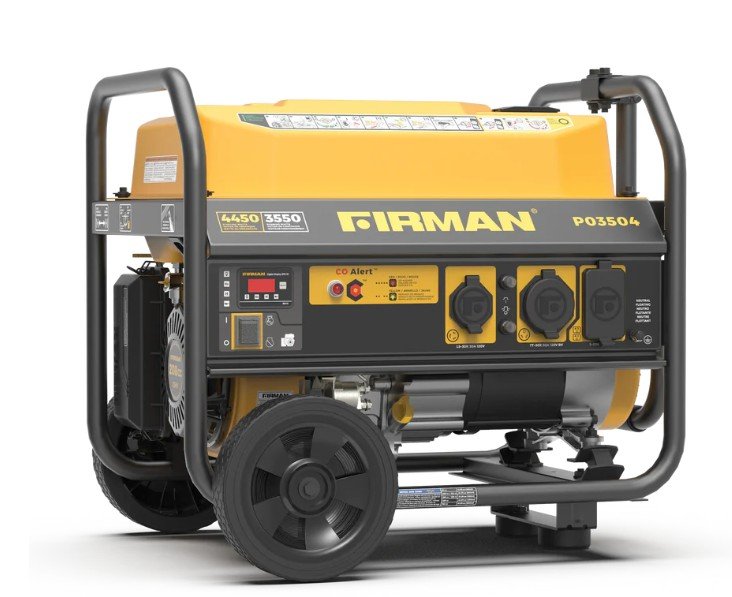 Firman Gas Portable Generator 4450W Recoil Start 120V with CO alert