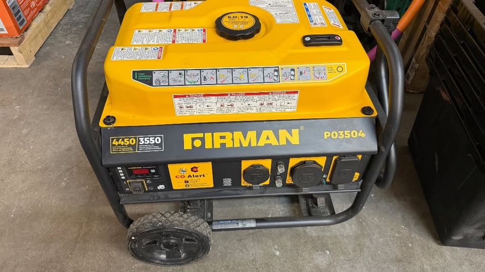 Firman Gas Portable Generator 4450W Recoil Start 120V with CO alert
