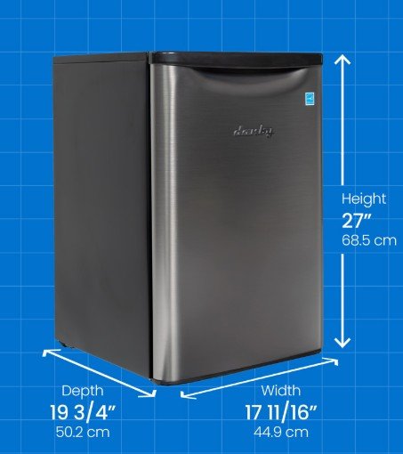 Danby 2.6 cu. ft. Compact Fridge in Stainless Steel Look