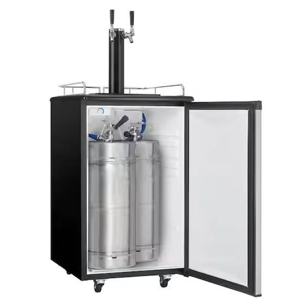 5.4 cu. ft. Dual-Tap Full Size Beer kegerator Dispenser in Stainless Steel by  Danby