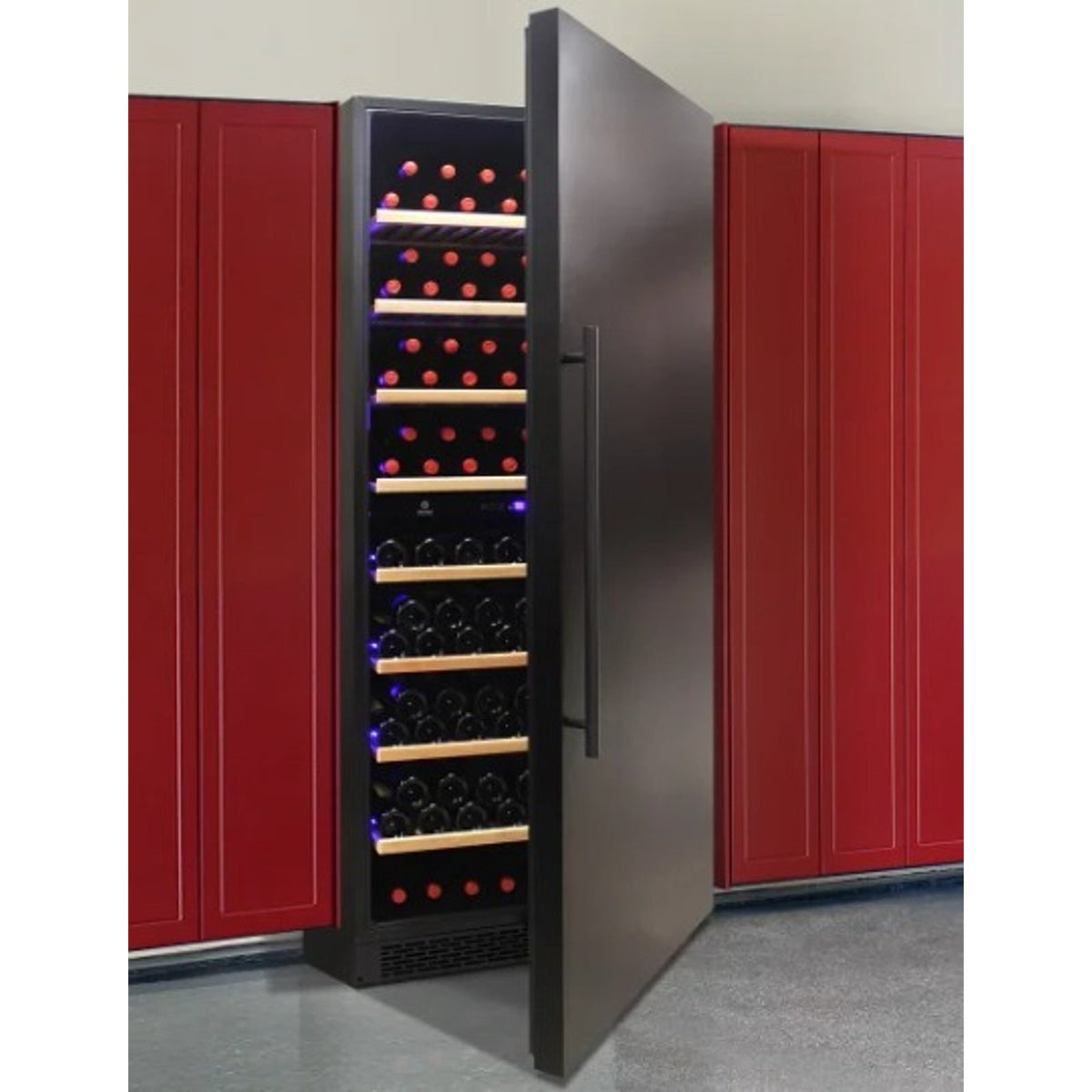 Vinotemp 30 in. Black Dual-Zone 300 Bottle Garage Ready Wine Cooler