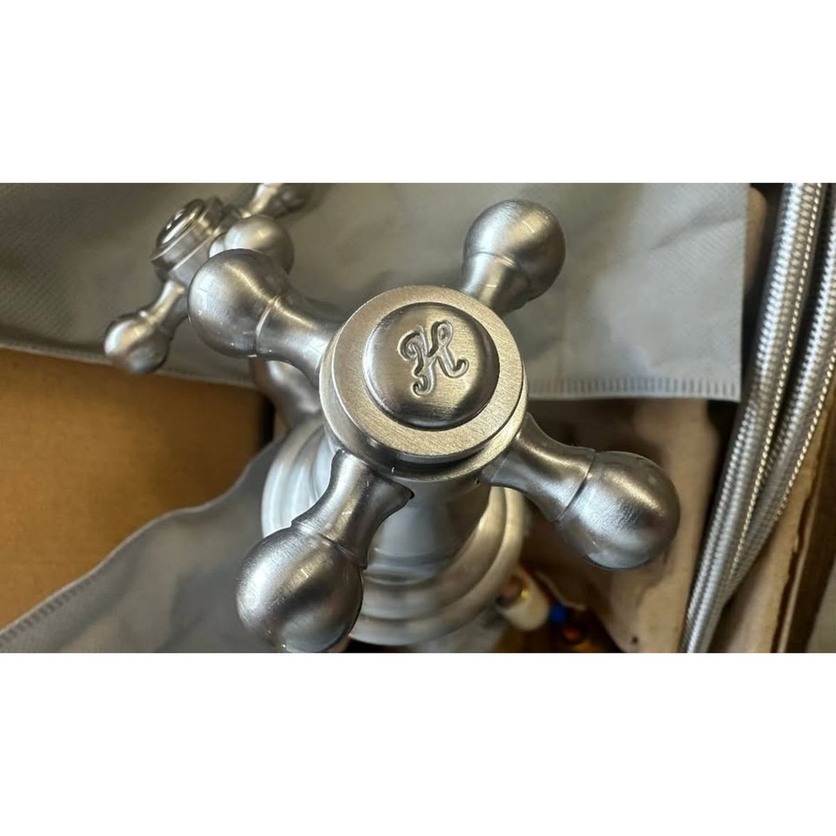 1 Set of Lavatory Faucet Handles - Brushed Nickel