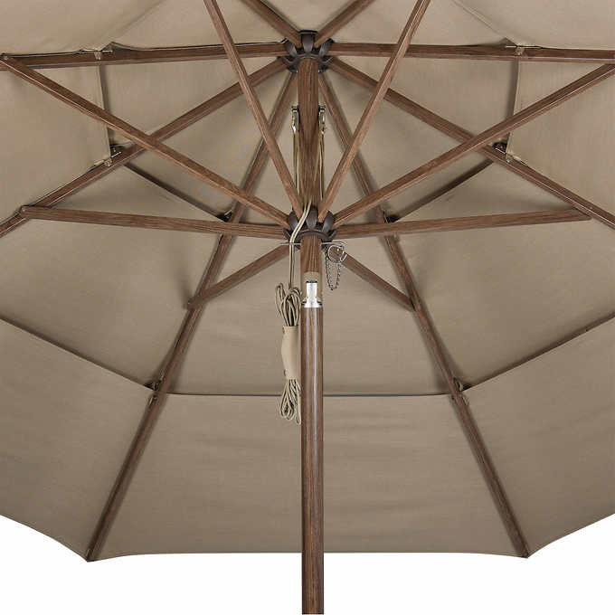 Proshade 11ft Wood-Look Collar Tilt Aluminum Umbrella