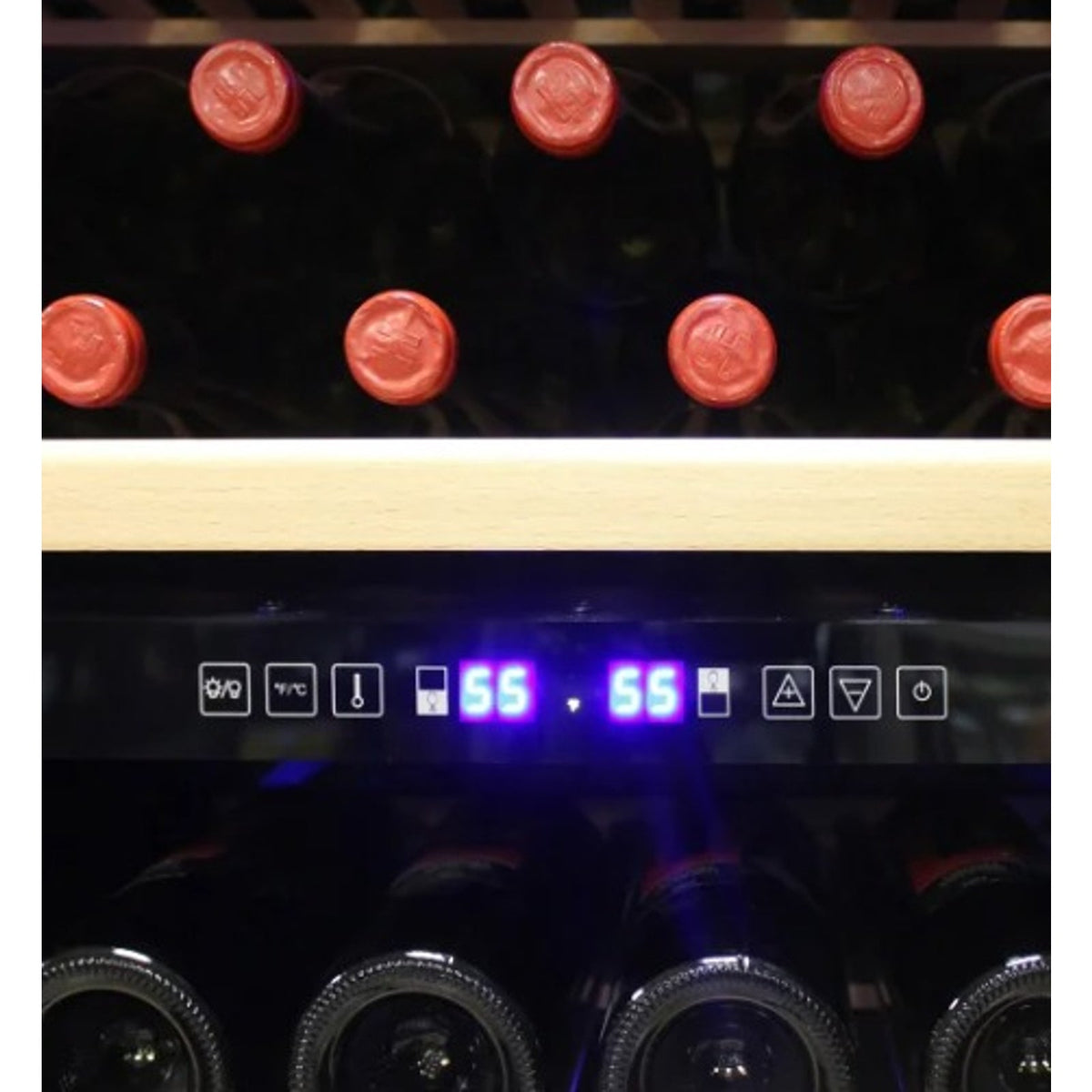 Vinotemp 30 in. Black Dual-Zone 300 Bottle Garage Ready Wine Cooler