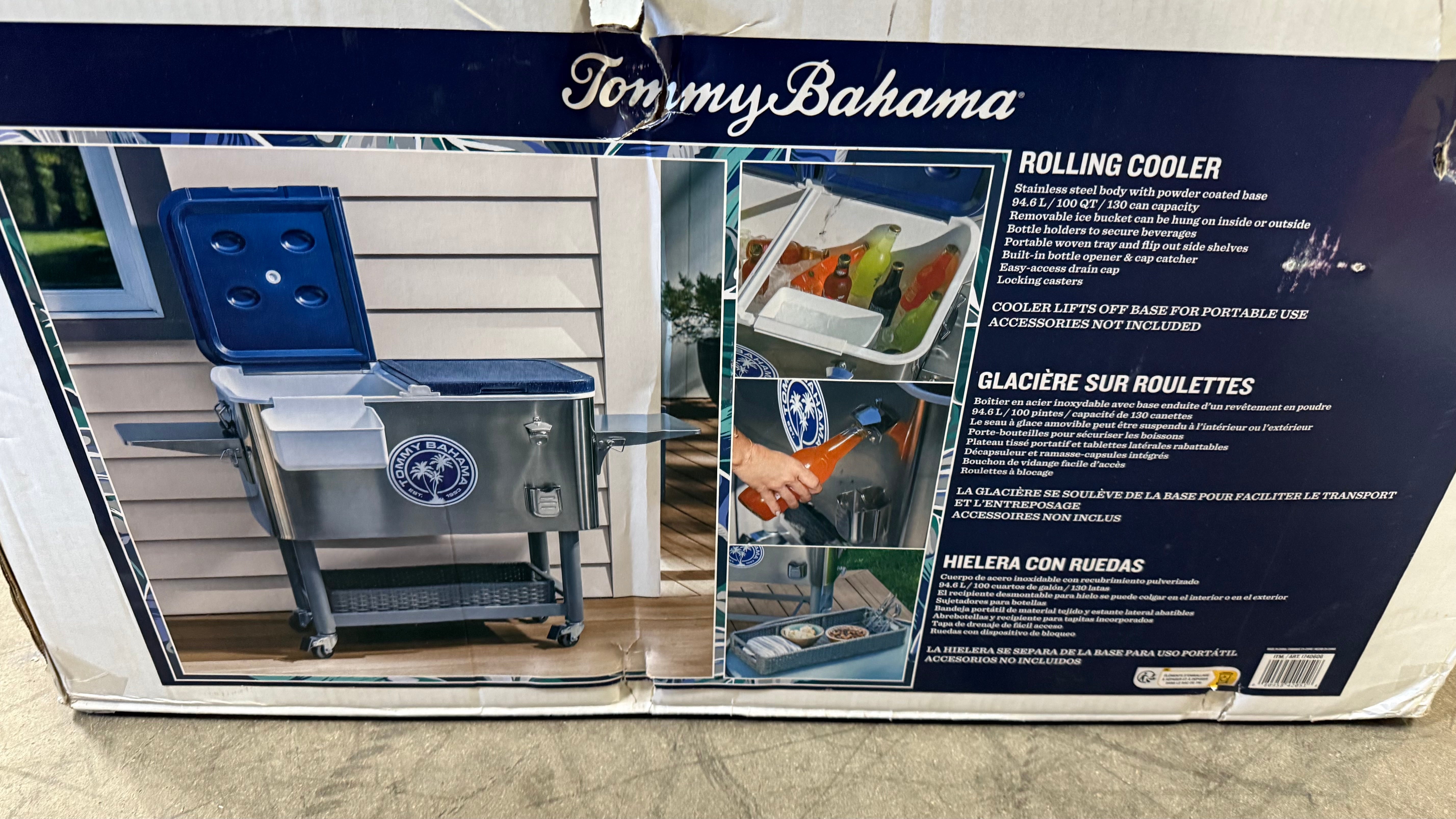 Tommy Bahama 100-quart Stainless Steel Rolling Cooler