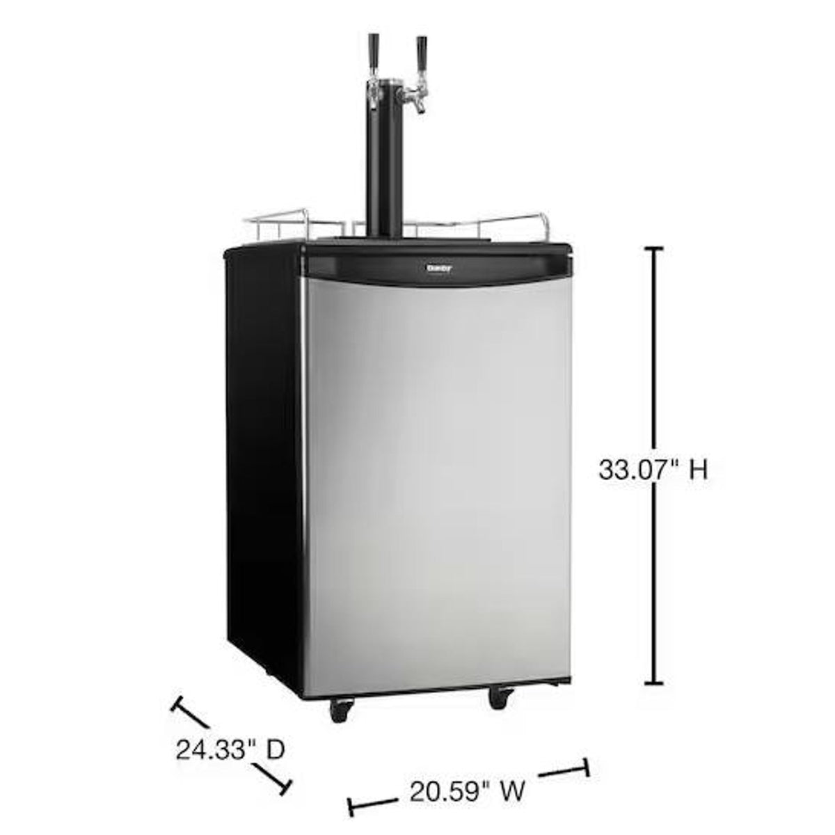 5.4 cu. ft. Dual-Tap Full Size Beer kegerator Dispenser in Stainless Steel by  Danby