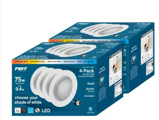 Feit Electric 75W Replacement 5-CCT LED Recessed Downlight 8PK