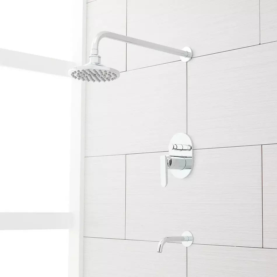 Wingfield Tub and Shower Set with Rainfall Shower Head - Chrome