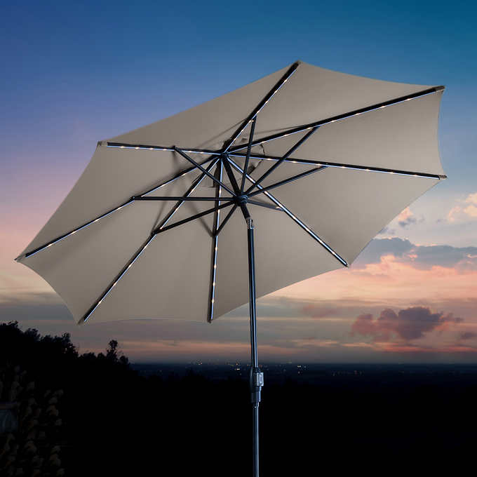 Sunvilla 10' Round Solar LED Market Umbrella