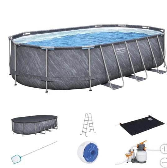 Bestway Platinum Series Power Steel 20' x 12' x 48" Oval Pool Set