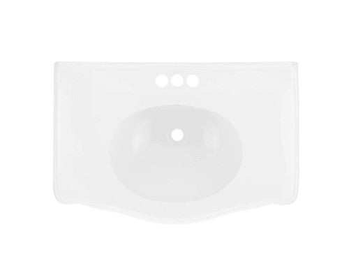 Carden 34" Porcelain Bathroom Sink with Overflow and 3 Faucet Holes at 4" Centers