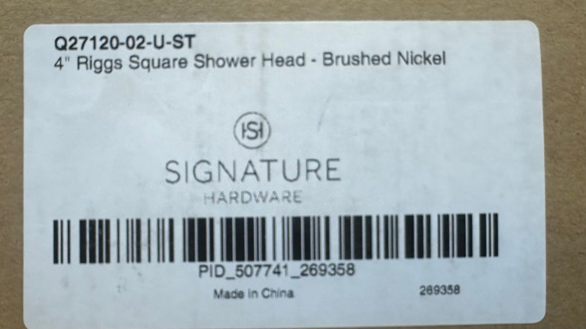 4" Square Brass Shower Head - Satin Nickel