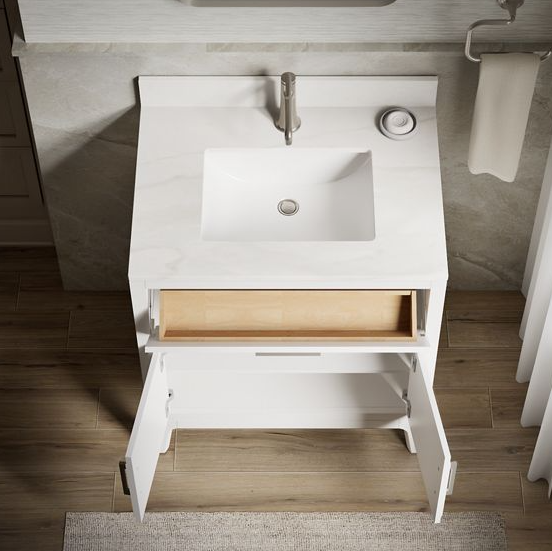 Tio® 30" bathroom vanity cabinet with sink and quartz top