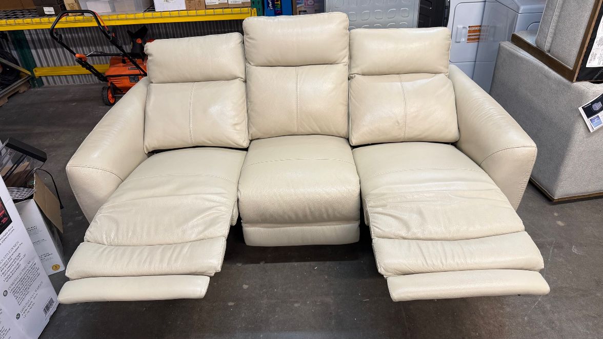 Crosslin Leather Power Reclining Sofa with Power Headrests