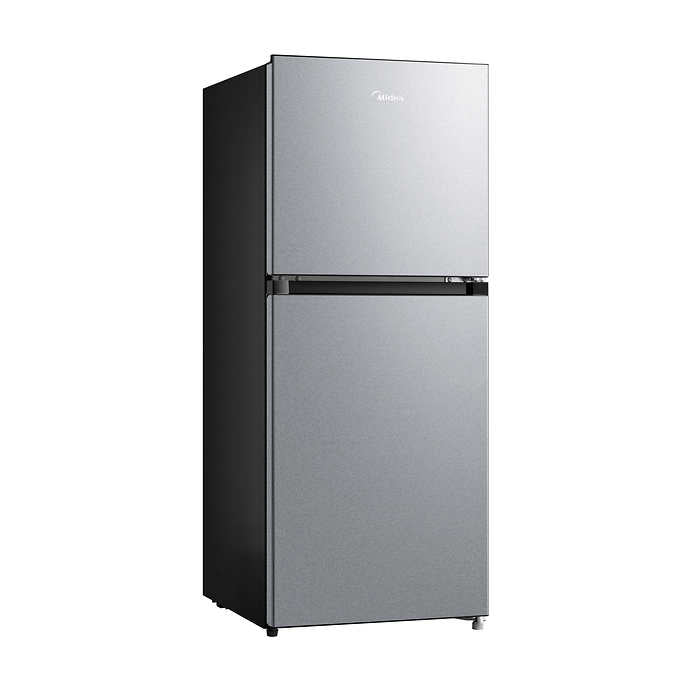 Midea Compact Refrigerator, 2-Door, 4.5 cu ft, Black and Silver