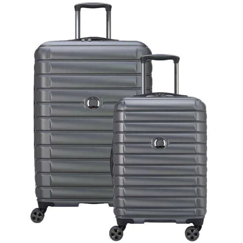 Delsey Paris 2-Piece Hardside Spinner Luggage Set Gray Open Box